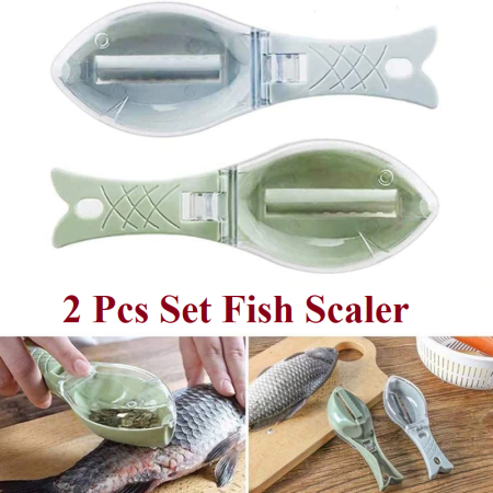 2 pcs Set Fish Scale Remover Cleaner Kitchen Fish Scaler image